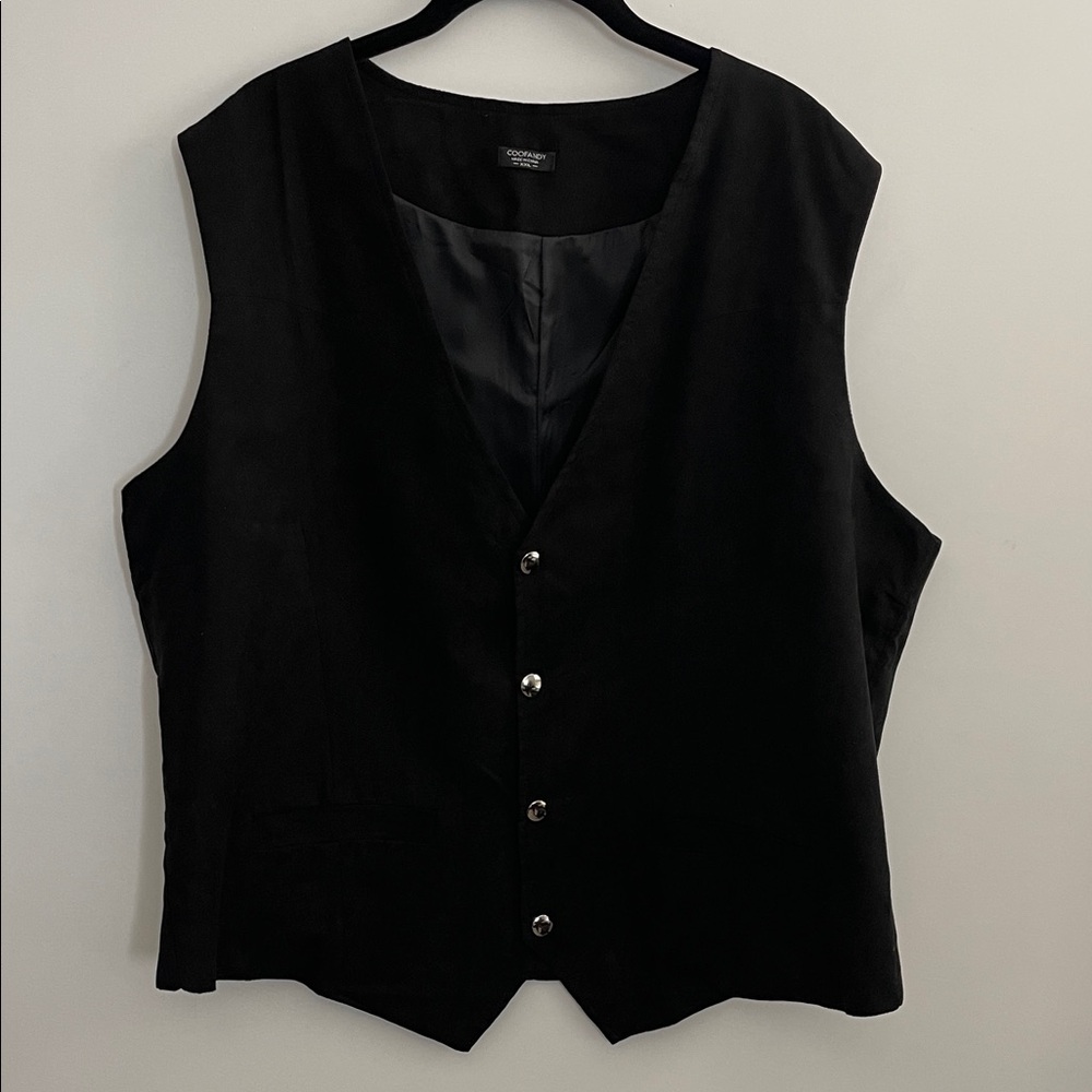 Black Vest Snap Front in a Nubuck Fabric Women's Size XXL
